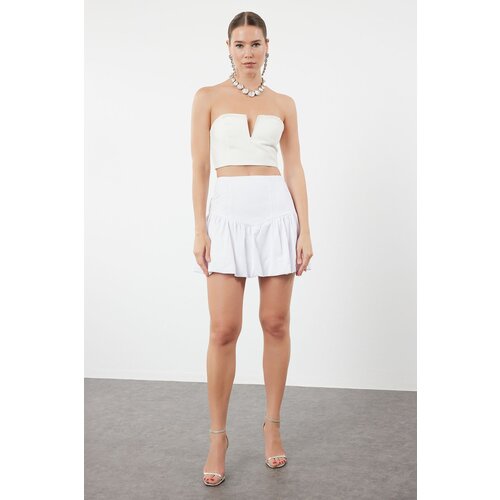 Trendyol White Woven Balloon Poplin Skirt Cene