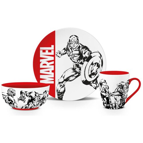 Pyramid Gift Set - Marvel Logo - Šolja, Činija & Tanjir Cene