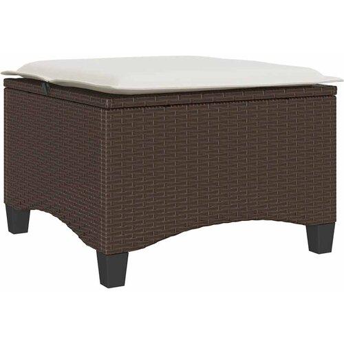  Vrtni tabure s jastucima 2 kom smeđi 55x55x36 cm poliratan Slike