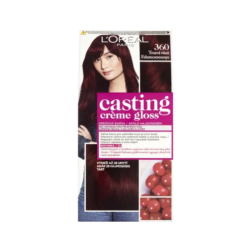 L´Oréal Paris casting creme gloss barva za lase za barvane lase za vse vrste las 48 ml odtenek 360 black cherry
