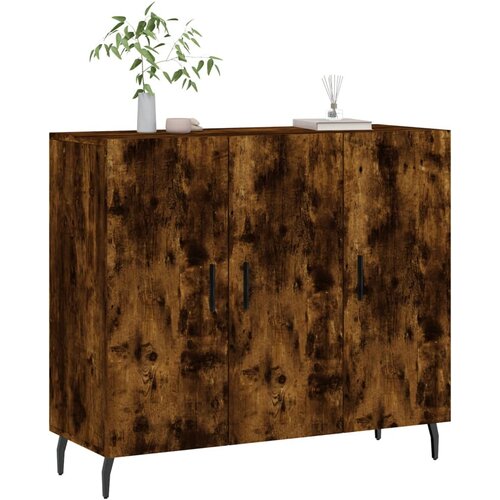  Komoda boja dimljenog hrasta 90 x 34 x 80 cm konstruirano drvo Slike