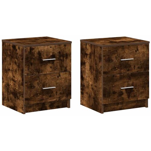 vidaXL Nočne omarice 2 kosa z 2 predaloma dimljen hrast 40x36x50 cm, (5000298664) Cene