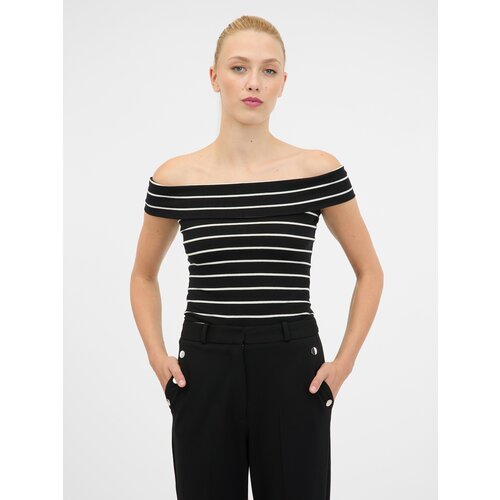 Orsay Black and white women's short-sleeved t-shirt - Women's Cene