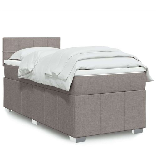 vidaXL Box spring postelja z vzmetnico taupe 90x200 cm blago Cene