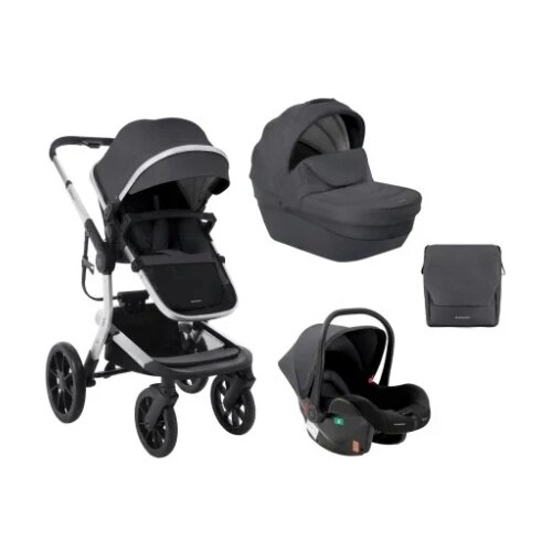 Kolica Irene premium 3in1 set sa I-SIZE autosedi&amp;scaron;tem i tvrdom korpom Dark Grey KKB11252 Slike