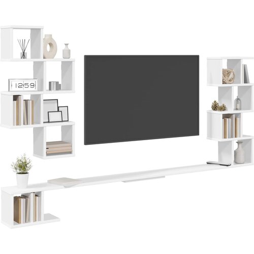  Polica za TV na zidu Bijela 200 x 15 x 94 cm Konstruirano drvo Slike