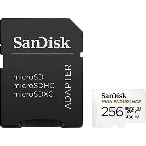 San Disk Spominska kartica High Endurance 256GB microSDXC UHS-I U3 V30 (100/40 MB/s) + SD adapter &ndash; SDSQQNR-256G-GN6IA Cene