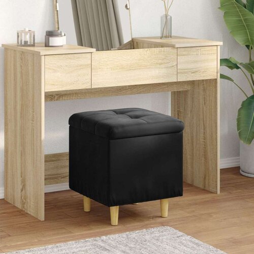  Otoman za pohranu s jastukom Crna 40 x 40 x 45 cm Bar&amp;scaron;un - Crna 40 cm Bar&amp;scaron;un Slike