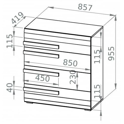  Komoda SARPA 96x86 cm bela/braon Slike