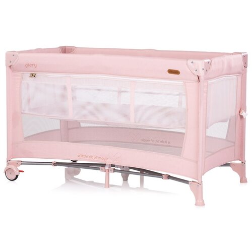 Chipolino putni krevetić s bočnom stranicom i sklapanjem jednom rukom Glory Pink Marshmalllow Slike