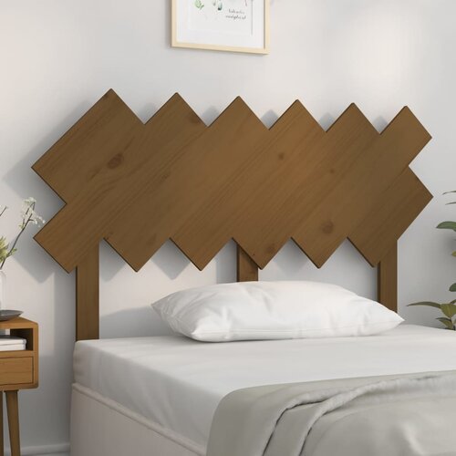 vidaXL Posteljno vzglavje medeno rjavo 122,5x3x80,5 cm trdna borovina Cene