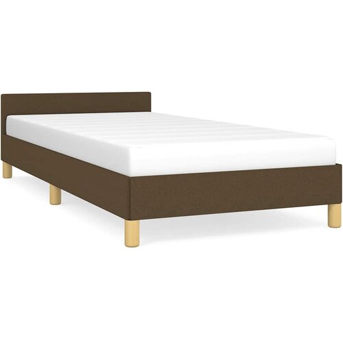 Maison Chic Posteljni okvir - Enojna postelja - Postelja za odrasle brez vzmetnice temno rjav 100x200 cm blago-J7741, (21766797) Slike