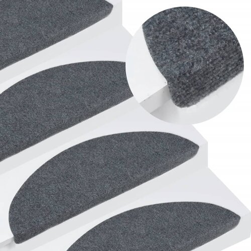 vidaXL Samolepilne preproge za stopnice 15 kosov 56x20 cm sive Cene