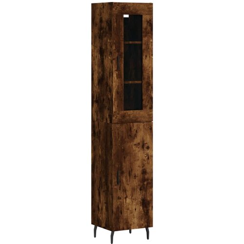 Maison Chic Visoka omara - Komoda - Predalnik dimljeni hrast 34,5x34x180 cm inženirski les, (21722052) Cene