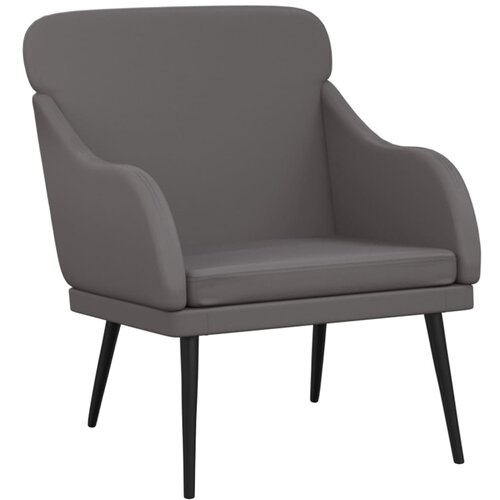  Fotelja sivi 63 x 76 x 80 cm od umjetne kože Slike