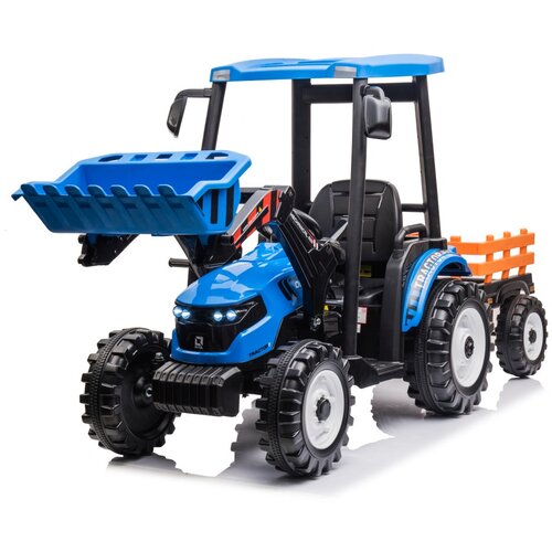 Traktor na akumulator s prikolicom MEGA D68 - plavi Slike