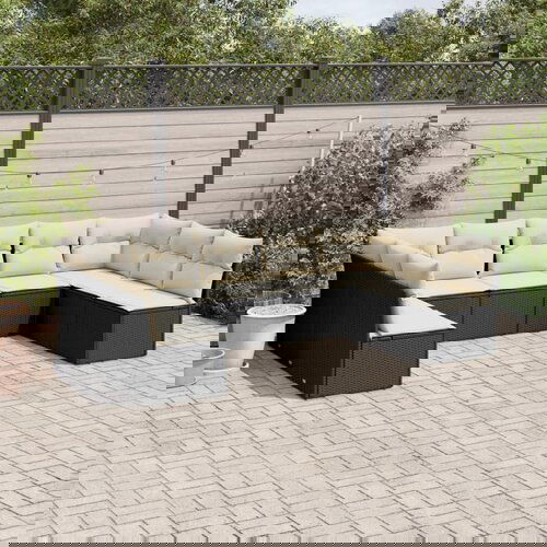 vidaXL 9-dijelni set vrtnih sofa s jastucima crni od poliratana Cijene