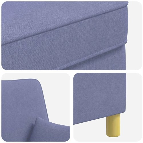  XXL fotelja s jastucima Traper plava Tkanina - Trapere plave boje 85 cm Slike