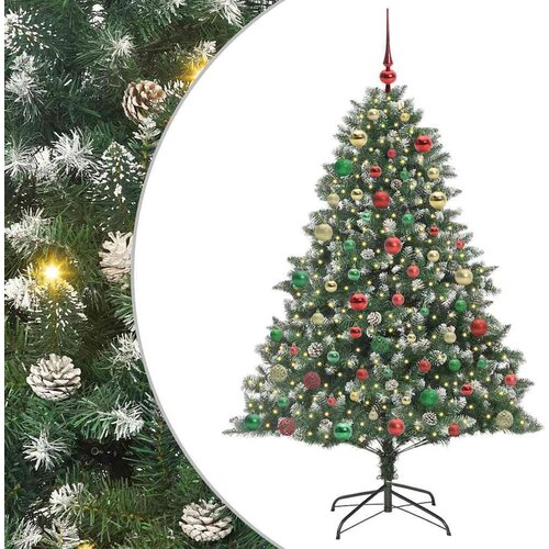 VidaXL Umjetno božićno drvce s stalakom Zelena 126 x 126 x 180 cm Slike