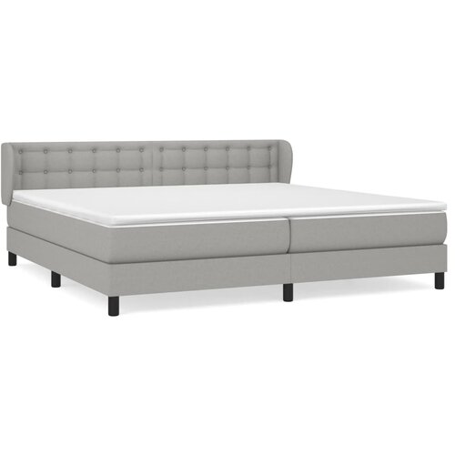 Maison Chic Box spring postelja - Vzmetna postelja z vzmetnico svetlo siva 200x200 cm blago SL19986, (21894080) Cene