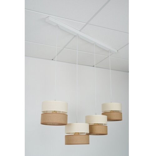  Brilagi - Visilica na sajli ROYAL YUTE 4xE27/15W/230V bež/krem/bela Slike