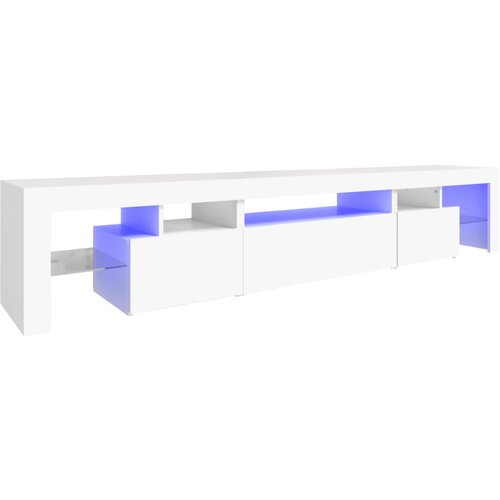 Maison Chic TV omarica - TV stojalo - Televizijska omarica z LED lučkami bela 215x36,5x40 cm, (21700450) Slike