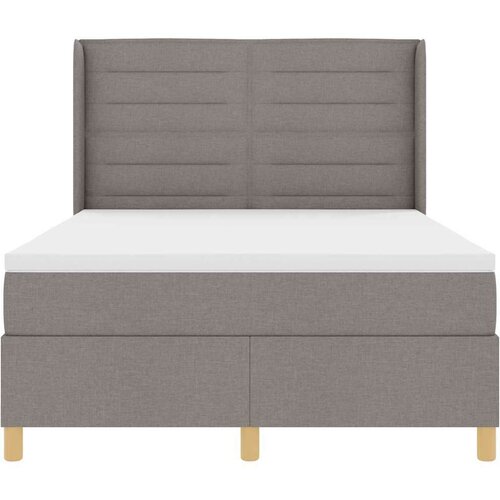 Box spring krevet Sivo-smeđa 140 x 190 cm tkanina Slike