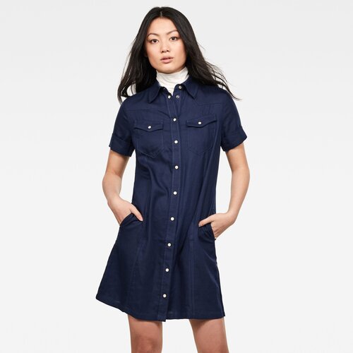 G-star Dress - Tacoma slim dress s\s dark blue Cijene