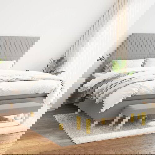  The Living Store Box spring postelja z vzmetnico svetlo siva 140x200 cm blago - Box Spring Postelja, (21440114) Slike