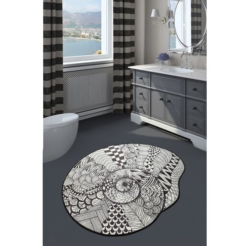 Lessentiel Maison Kupaonski tepih Sea, 140cm, crno-siva Cene