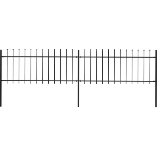 vidaXL Vrtna ograja s koničastimi vrhovi jeklo 3,4x0,8 m črna