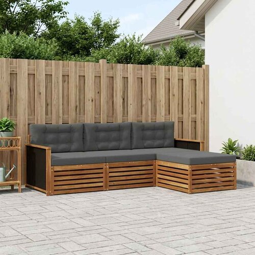  Set vanjskih sofa 4 pcs Prirodna i antracit Poliester Cene