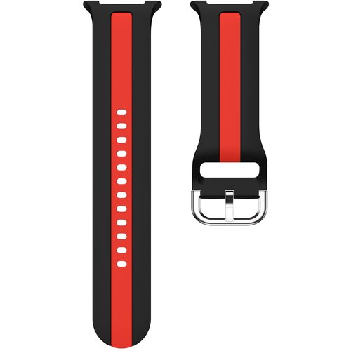 INF Združljiv z Samsung Watch 8 & Watch 8 Classic silikonski pa&scaron;ček z navpičnimi črtami Black/Red, (5000075738) Cene