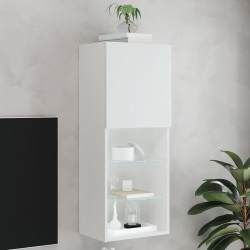 TV ormarić s LED svjetlima bijeli 40,5x30x102 cm Cene