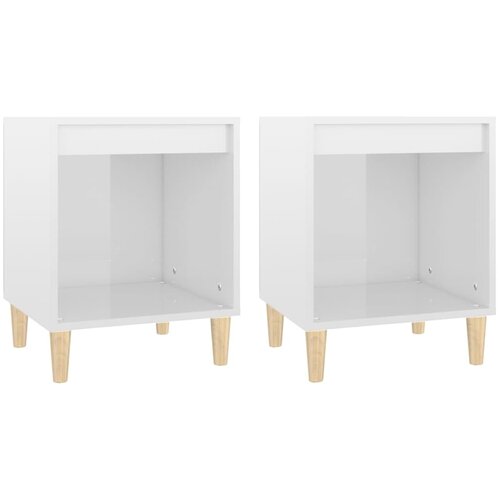 Maison Chic Dvo delni komplet Nočne omarice - Nočne mize visok sijaj bele 40x35x50 cm, (21689933) Cene