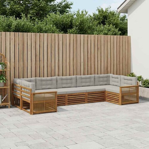  Set vanjskih sofa 7 kom. Prirodna i svjetlosiva Cene