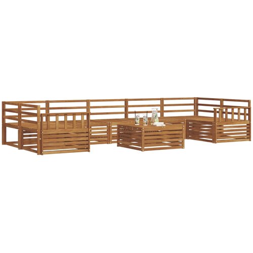  Set vanjskih sofa 8 kom. Prirodna Čvrsto drvo akacije Slike