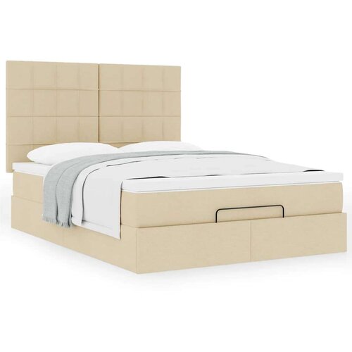 Otomanska postelja z vzmetnico krem 140x190 cm blago, (22053154) Cene