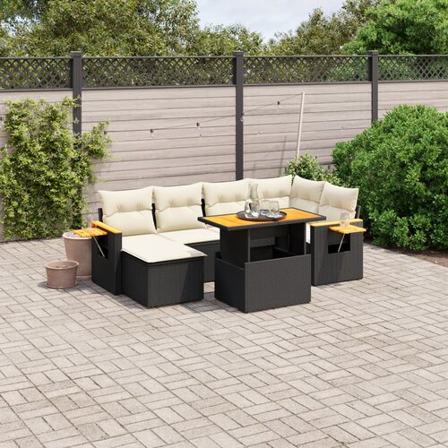 vidaXL 8-dijelni set vrtnih sofa od poliratana s jastucima crni Cijene