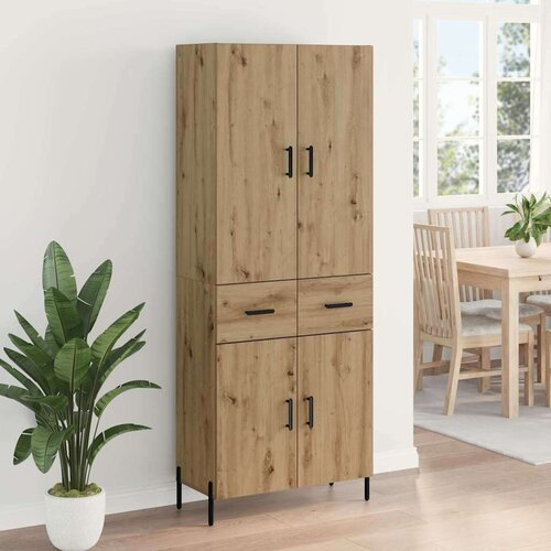 VidaXL Highboard Umjetnički hrast 69,5 x 34 x 180 cm Konstruirano drvo Slike