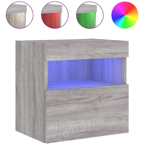 Maison Chic Stenska TV omarica - TV stojalo - Televizijska omarica z LED lučkami siva sonoma 40x30x40 cm, (21701675) Cene