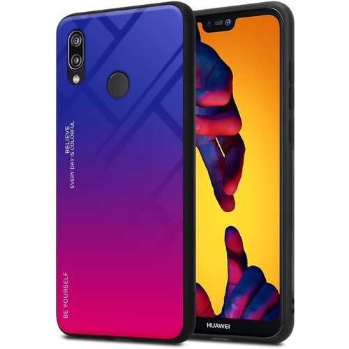 Cadorabo Ohi&scaron;je, združljiv s Huawei v vijolični - rdeči - dvobarvni za&scaron;čitni pokrov iz silikona TPU in hrbta iz kaljenega stekla, (20571169) Cene