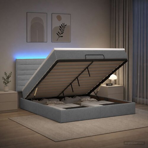  od pjene s madracem i LED-om Svjetlosiva 140 x 190 cm Cene