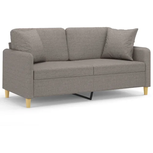 MAISON CHIC kavč - Sofa - Kanape dvosed z blazinami taupe 140 cm blago, (21726931)