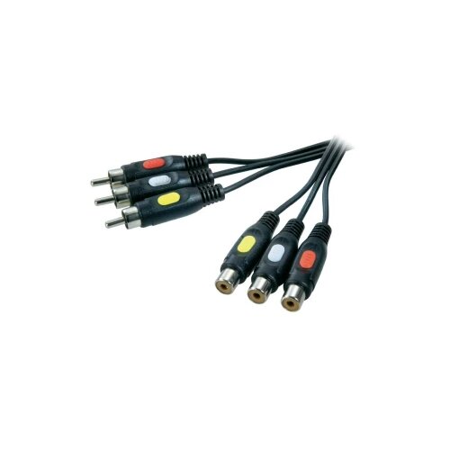 SpeaKa Professional inč AV priključni kabel [3x činč utikač - 3x činč-utikač] 3 m crn Slike