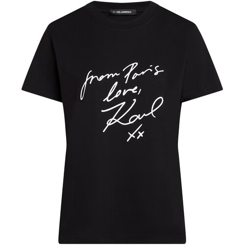Karl Lagerfeld Majica &amp;#039;With Love&amp;#039; črna / bela Slike