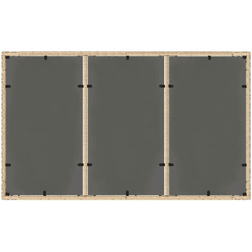  Vrtni set za objed 7 kom. Bež poliratan 190 x 90 x 75 cm Slike