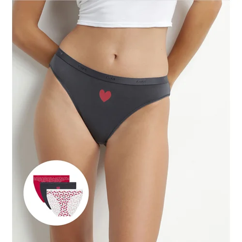 DIM LES POCKETS COTTON SLIP 3x - Women's Cotton Panties 3 pcs - Black - White - Red DIM LES POCKETS COTTON SLIP 3x - Women's Cotton Panties 3 pcs - Black - White - Red