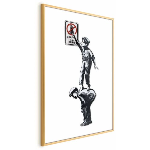  Plakat - Graffiti is a Crime 40x60 Zlatni okvir s margom Cene