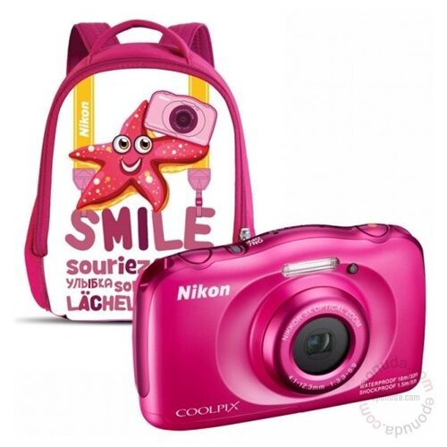 Nikon S33 Pink digitalni fotoaparat Slike